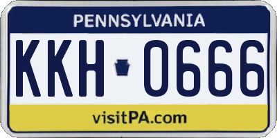 PA license plate KKH0666