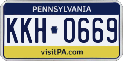 PA license plate KKH0669