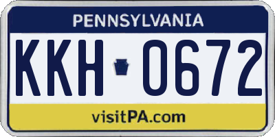 PA license plate KKH0672