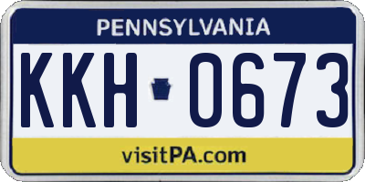 PA license plate KKH0673