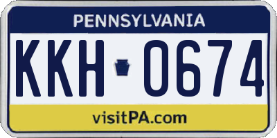 PA license plate KKH0674