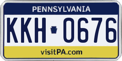PA license plate KKH0676