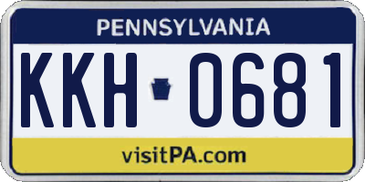 PA license plate KKH0681