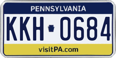 PA license plate KKH0684