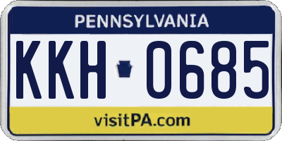 PA license plate KKH0685