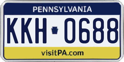 PA license plate KKH0688