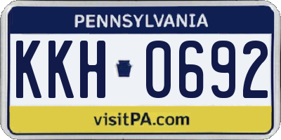 PA license plate KKH0692