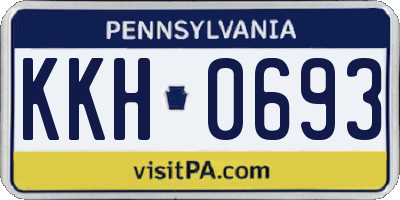 PA license plate KKH0693