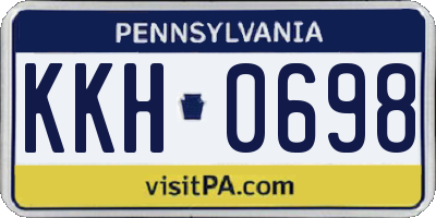 PA license plate KKH0698