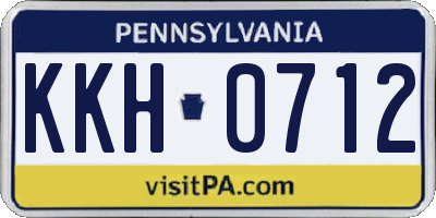 PA license plate KKH0712