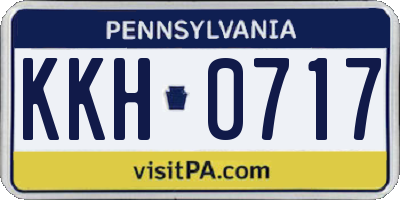 PA license plate KKH0717
