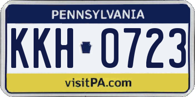 PA license plate KKH0723