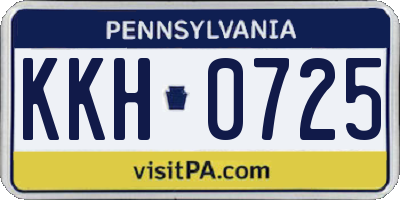 PA license plate KKH0725