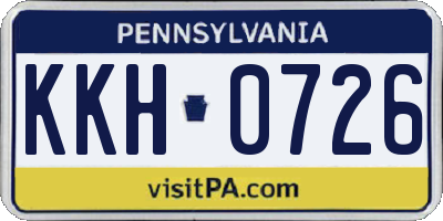 PA license plate KKH0726