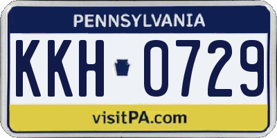 PA license plate KKH0729