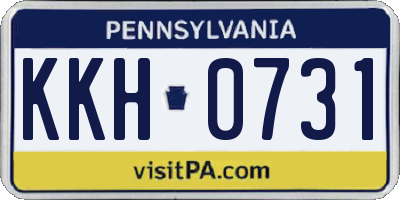 PA license plate KKH0731