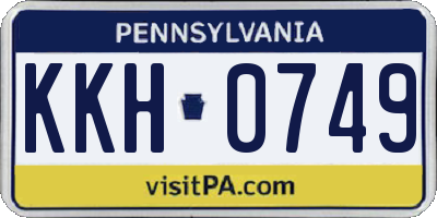 PA license plate KKH0749