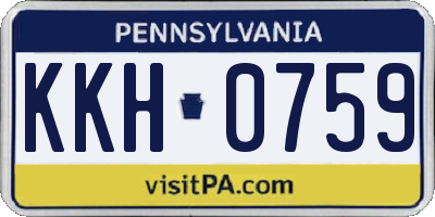 PA license plate KKH0759