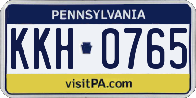 PA license plate KKH0765