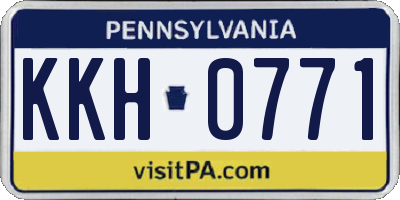 PA license plate KKH0771