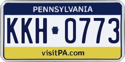 PA license plate KKH0773