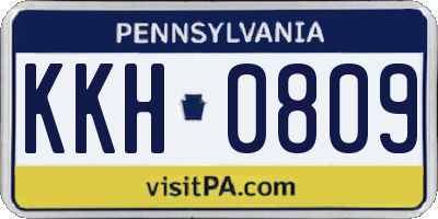 PA license plate KKH0809