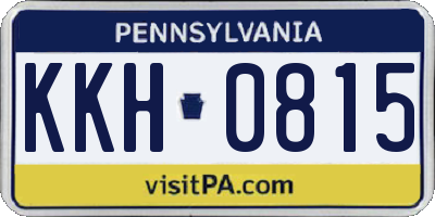 PA license plate KKH0815