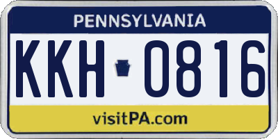 PA license plate KKH0816