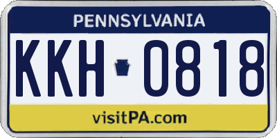 PA license plate KKH0818