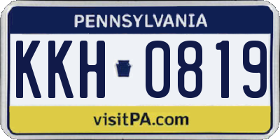 PA license plate KKH0819