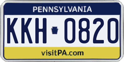 PA license plate KKH0820