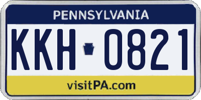 PA license plate KKH0821