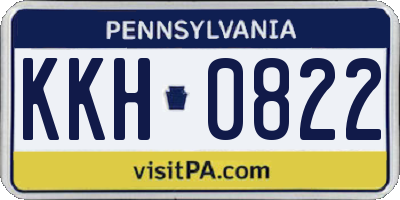 PA license plate KKH0822
