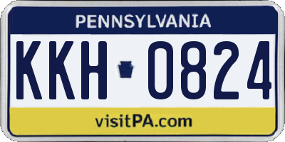 PA license plate KKH0824