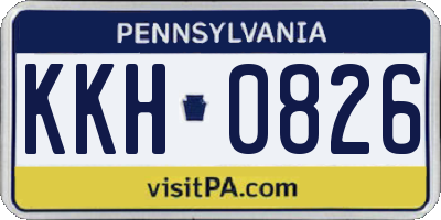 PA license plate KKH0826