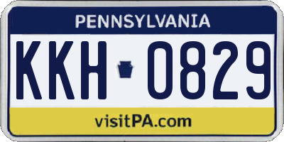 PA license plate KKH0829