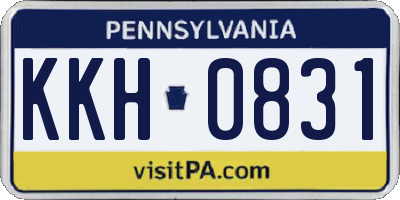 PA license plate KKH0831