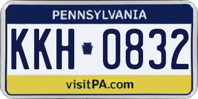 PA license plate KKH0832