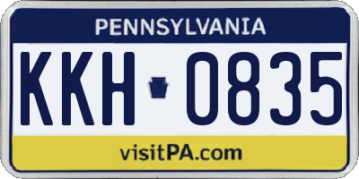 PA license plate KKH0835