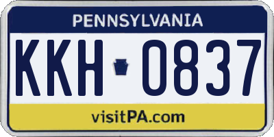 PA license plate KKH0837