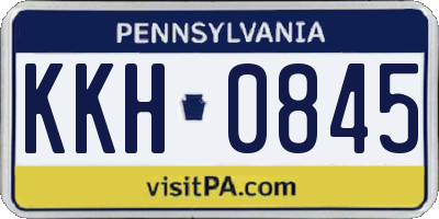 PA license plate KKH0845