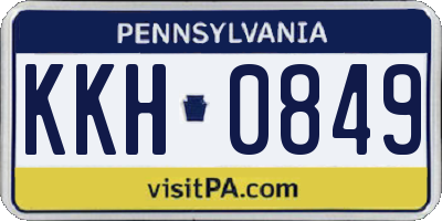 PA license plate KKH0849