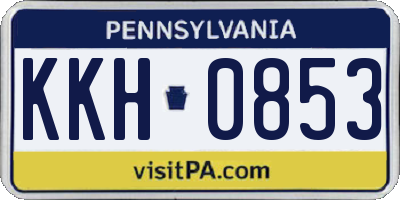 PA license plate KKH0853
