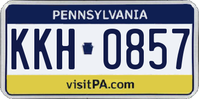 PA license plate KKH0857