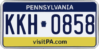 PA license plate KKH0858