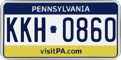 PA license plate KKH0860