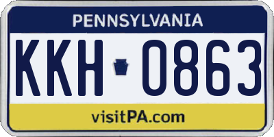 PA license plate KKH0863