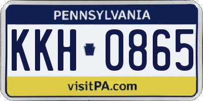 PA license plate KKH0865