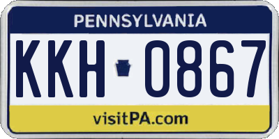 PA license plate KKH0867