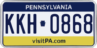 PA license plate KKH0868